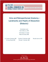 Intra and Retroperitoneal Anatomy – Landmarks and Pearls of Dissection (Didactic)