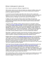 Michigan's Leading Approach to Cybersecurity When It Comes To