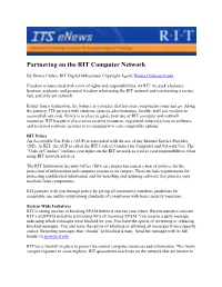 Partnering on the RIT Computer Network