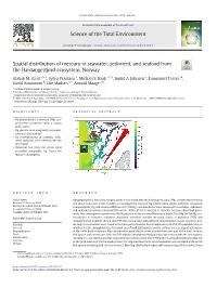 Spatial Distribution of Mercury in Seawater, Sediment, and Seafood from the Hardangerfjord Ecosystem, Norway