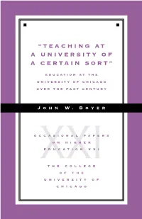 “Teaching at a University of a Certain Sort” 2