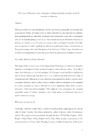 The Uses of Whiteness: What European Sociologists Can Do with the Instrument Of