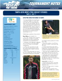 Tournament Notes