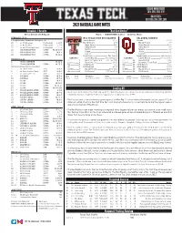 2021 Baseball Game Notes