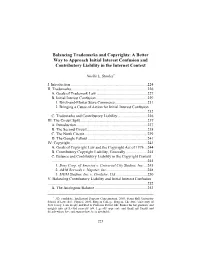 A Better Way to Approach Initial Interest Confusion and Contributory Liability in the Internet Context