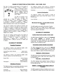 Board of Control Action Items March 14 and April 21