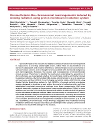 Chromothripsis-Like Chromosomal Rearrangements Induced by Ionizing Radiation Using Proton Microbeam Irradiation System