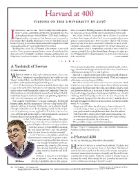 Harvard at 400 Visions of the University in 2036