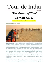 Jaisalmer & Jaipur