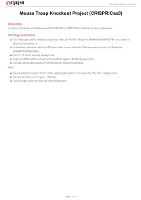 Mouse Troap Knockout Project (CRISPR/Cas9)