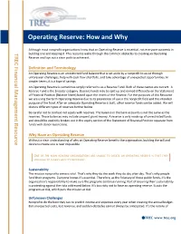 Operating Reserve: How and Why