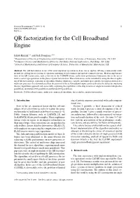 QR Factorization for the Cell Broadband Engine