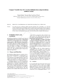Compact Variable-Base ECC Scalar Multiplication Using Euclidean Addition Chains
