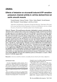 Effects of Ketamine on Nicorandil Induced ATP-Sensitive Potassium Channel Activity in Cell Line Derived from Rat Aortic Smooth Muscle