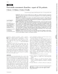 Post-Stroke Movement Disorders: Report of 56 Patients F Alarco´N, J C M Zijlmans, G Duen˜As, N Cevallos