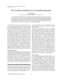 The Evolution of Inefficiency in a Simulated Stag Hunt