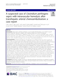 A Suspected Case of Clostridium Perfringens Sepsis With