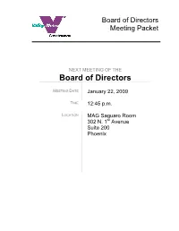 Board of Directors Meeting Packet