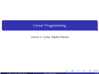 Linear Algebra Review