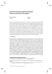Query Rewriting Using Monolingual Statistical Machine Translation