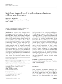 Spatial and Temporal Trends in Yellow Stingray Abundance: Evidence from Diver Surveys