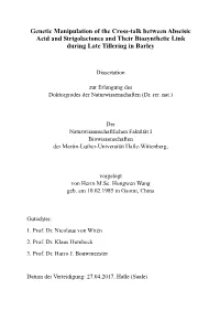The Effect of Crosstalk Between Abscisic Acid (ABA) And