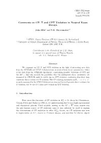 Comments on CP, T and CPT Violation in Neutral Kaon Decays