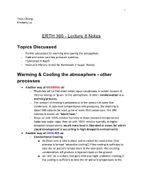 ERTH 365 - Lecture 8 Notes