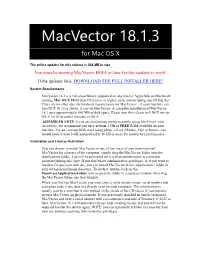 MV 18.1.3 Release Notes.Pdf