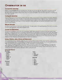 Overwatch in 5E Rules