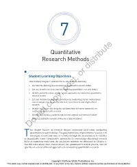 Quantitative Research Methods Distribute Student Learning Objectives Or