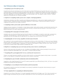 Top 10 Reasons to Major in Computing