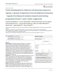A Decade of Experience from the Makerere University – Uganda Virus Research Institute Research and Training Programme [Version 1; Peer Review: 2 Approved]