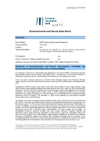 Environmental and Social Data Sheet