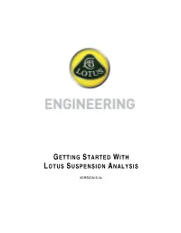Getting Started with Lotus Suspension Analysis