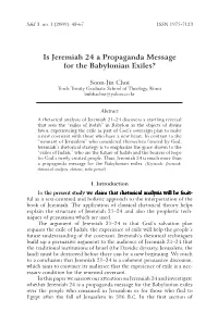 Is Jeremiah 24 a Propaganda Message for the Babylonian Exiles?