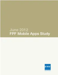 June 2012 FPF Mobile Apps Study INSIDE COVER