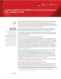 Launch Innovative Products Faster with Red Hat and Alibaba Cloud