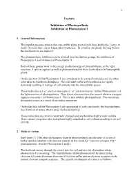 Lecture Inhibition of Photosynthesis Inhibition at Photosystem I