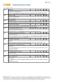 Sydney Program Guide