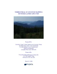Terrestrial Ecosystem Mapping Bunster Landscape Unit