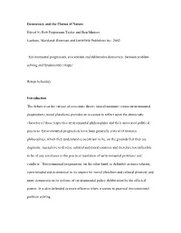 The Relationship Between Ecocentric Theory