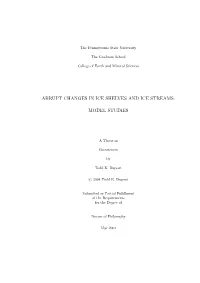 Abrupt Changes in Ice Shelves and Ice Streams