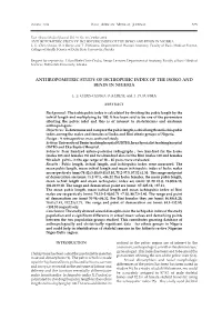 Anthropometric Study of Ischiopubic Index of the Isoko and Benin in Nigeria L