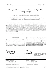 Changes of Furanocoumarins Content in Vegetables During Storage