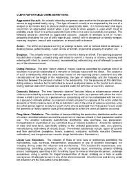 CLERY REPORTABLE CRIME DEFINITIONS: Aggravated Assault