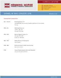 Daniel W. Ray, Cpa/Cff, Cfe Hemming.Com