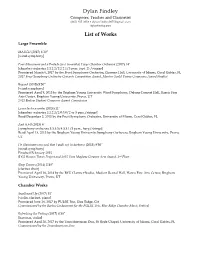 Dylan Findley List of Works