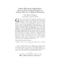 Galen's Reception in Byzantium: Symeon Seth and His Refutation Of