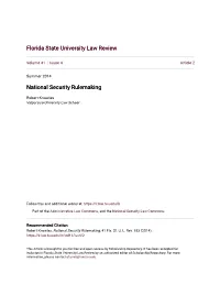 National Security Rulemaking